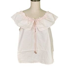 Free People Far Out Ruffle Top Baby Pink - Size XS